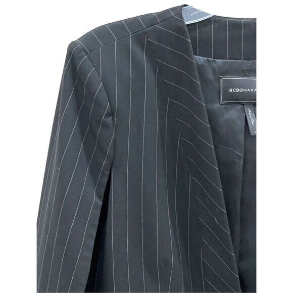 BCBGmaxazria Women's Black & White Striped Open-Front Jacket Size L NWOT - Picture 6 of 9